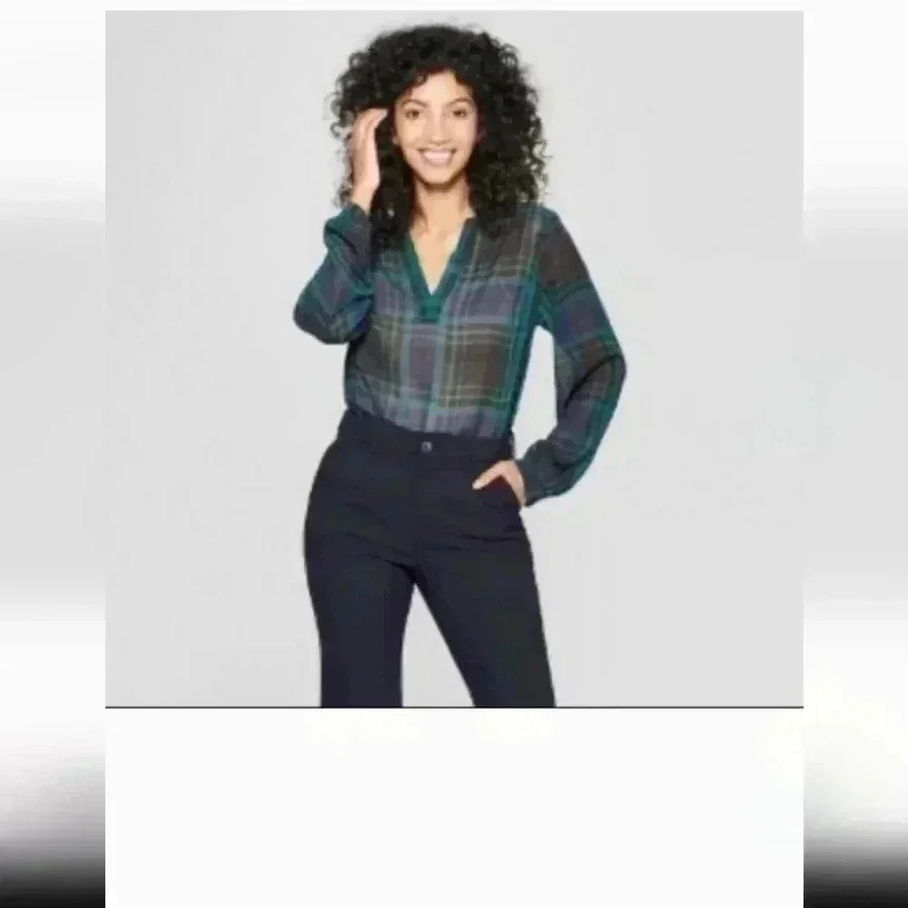 - A New Day sheer plaid blouse